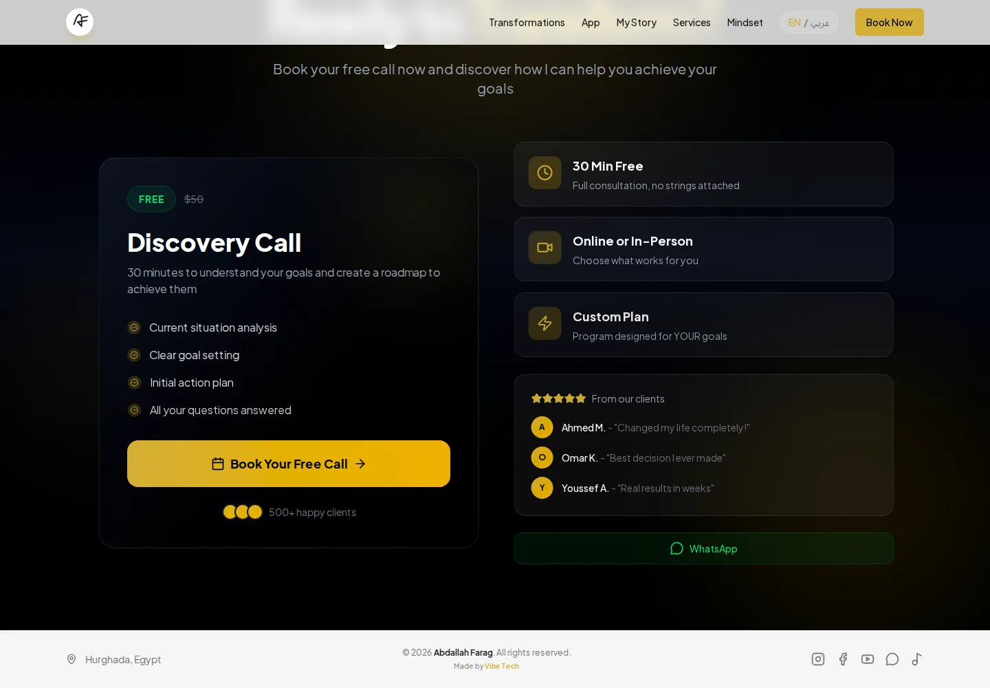 ABDULLAH FARAG — Focused conversion website