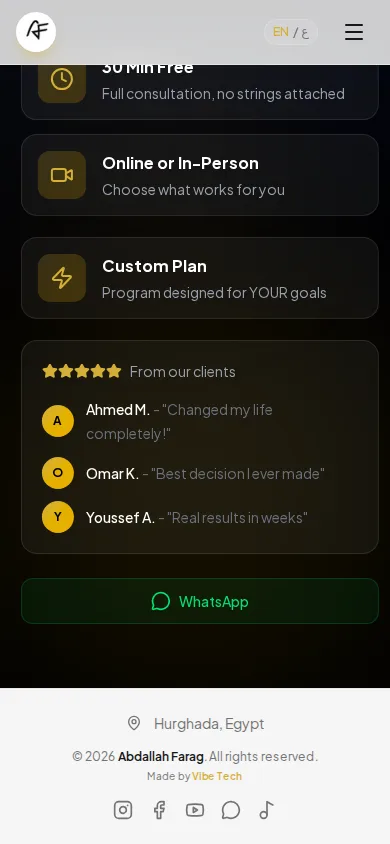 ABDULLAH FARAG — Focused conversion website