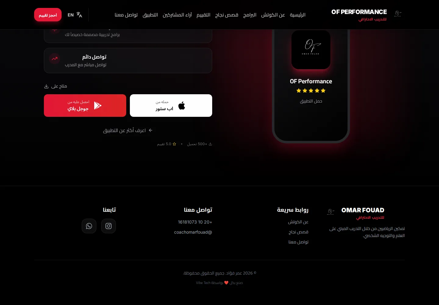 OF PERFORMANCE — تجربة تطبيق مستقلة
