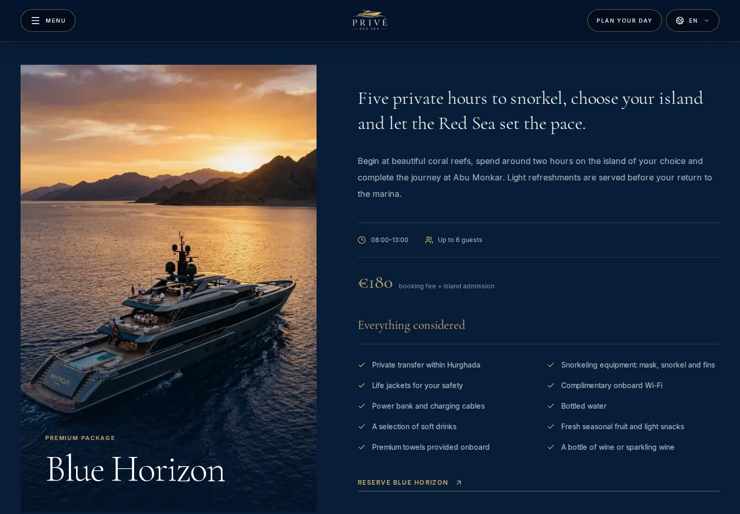 PRIVÉ RED SEA — تفاصيل وأسعار واضحة